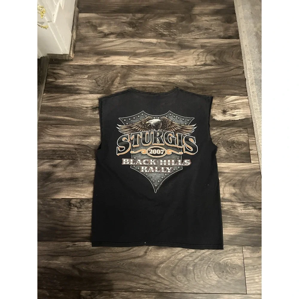 2007 Sturgis Rally Biker Motorcycle Tank‎ Top Sleeveless T Shirt Men's L 577